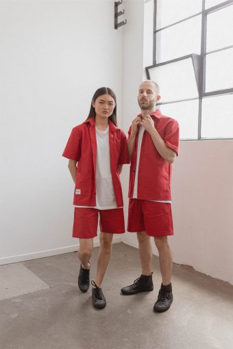 kodama apparel - hankai short sleeve shirt red12