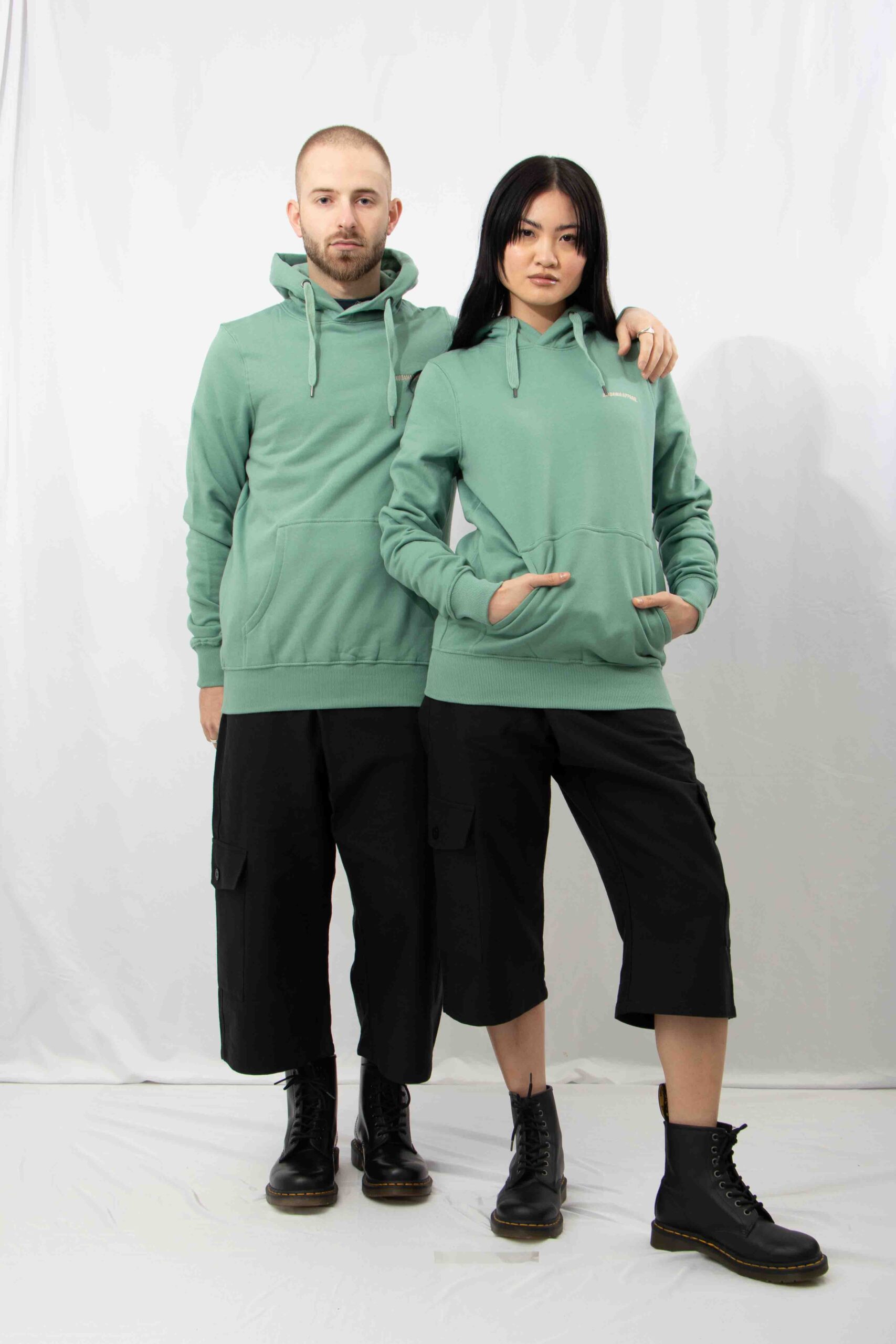 AW22-Unisex-Organic-Cotton-Pull-Over-Hoodie-Sage-Green-2